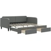 Image de vidaXL Lit de jour extensible avec tiroirs gris foncé 90x190 cm Tissu