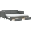 Image de vidaXL Lit de jour extensible avec tiroirs gris foncé 80x200 cm Tissu