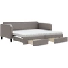 Image de vidaXL Lit de jour extensible avec tiroirs Taupe 90x200 cm Tissu