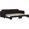 Image de vidaXL Lit de jour extensible noir 80x200 cm velours