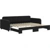 Image de vidaXL Lit de jour extensible noir 90x200 cm velours