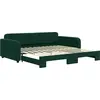 Image de vidaXL Lit de jour extensible vert foncé 100x200 cm velours