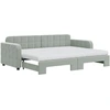 Image de vidaXL Lit de jour extensible avec matelas gris clair 80x200 cm velours