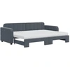 Image de vidaXL Lit de jour extensible avec matelas gris foncé 80x200 cm velours