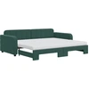 Image de vidaXL Lit de jour extensible avec matelas Vert foncé 90x200 cm Velours