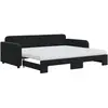 Image de vidaXL Lit de jour extensible avec matelas noir 90x200 cm velours