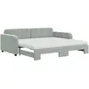Image de vidaXL Lit de jour extensible avec matelas gris clair 90x190 cm velours