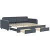 Image de vidaXL Lit de jour extensible avec tiroirs gris foncé 90x200 cm velours