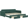 Image de vidaXL Lit de jour extensible avec tiroirs vert foncé 90x200 cm velours