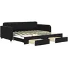 Image de vidaXL Lit de jour extensible avec tiroirs noir 90x190 cm velours