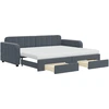 Image de vidaXL Lit de jour extensible avec tiroirs gris foncé 90x200 cm velours