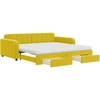 Image de vidaXL Lit de jour extensible avec tiroirs jaune 100x200 cm velours