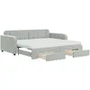 Image de vidaXL Lit de jour extensible avec tiroirs gris clair 90x190 cm velours