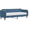 Image de vidaXL Lit de jour avec matelas bleu 80x200 cm velours