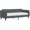 Image de vidaXL Lit de jour avec matelas gris foncé 90x200 cm velours