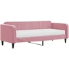 Image de vidaXL Lit de jour avec matelas rose 90x200 cm velours