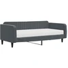 Image de vidaXL Lit de jour avec matelas gris foncé 100x200 cm velours