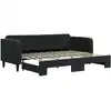 Image de vidaXL Lit de jour extensible noir 80x200 cm velours