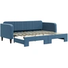 Image de vidaXL Lit de jour extensible bleu 90x200 cm velours