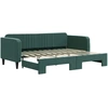 Image de vidaXL Lit de jour extensible Vert foncé 90x200 cm Velours