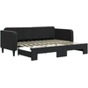 Image de vidaXL Lit de jour extensible noir 90x200 cm velours