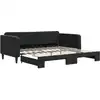 Image de vidaXL Lit de jour extensible noir 100x200 cm velours