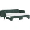 Image de vidaXL Lit de jour extensible avec matelas Vert foncé 80x200 cm Velours