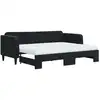 Image de vidaXL Lit de jour extensible avec matelas noir 80x200 cm velours