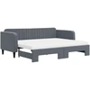 Image de vidaXL Lit de jour extensible avec matelas gris foncé 90x200 cm velours