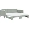 Image de vidaXL Lit de jour extensible avec matelas gris clair 100x200 cm velours