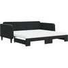 Image de vidaXL Lit de jour extensible avec matelas noir 100x200 cm velours