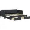 Image de vidaXL Lit de jour extensible avec tiroirs noir 80x200 cm velours