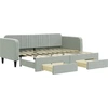 Image de vidaXL Lit de jour extensible avec tiroirs gris clair 90x200 cm velours