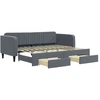 Image de vidaXL Lit de jour extensible avec tiroirs gris foncé 90x200 cm velours