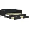 Image de vidaXL Lit de jour extensible avec tiroirs noir 90x200 cm velours