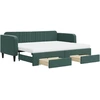 Image de vidaXL Lit de jour extensible avec tiroirs vert foncé 90x200 cm velours