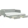 Image de vidaXL Lit de jour extensible avec tiroirs gris clair 100x200 cm velours