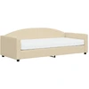 Image de vidaXL Lit de jour avec matelas Crème 90x200 cm Tissu
