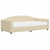 Image de vidaXL Lit de jour avec matelas Crème 100x200 cm Tissu