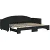 Image de vidaXL Lit de jour extensible Noir 80x200 cm Tissu