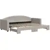 Image de vidaXL Lit de jour extensible Taupe 80x200 cm Tissu