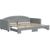 Image de vidaXL Lit de jour extensible gris clair 90x200 cm Tissu