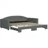 Image de vidaXL Lit de jour extensible gris foncé 100x200 cm Tissu