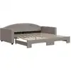 Image de vidaXL Lit de jour extensible Taupe 100x200 cm Tissu