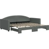 Image de vidaXL Lit de jour extensible gris foncé 90x190 cm Tissu