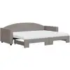 Image de vidaXL Lit de jour extensible avec matelas Taupe 80x200 cm Tissu