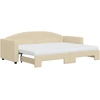 Image de vidaXL Lit de jour extensible avec matelas Crème 80x200 cm Tissu