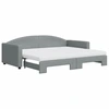 Image de vidaXL Lit de jour extensible avec matelas gris clair 90x200 cm Tissu