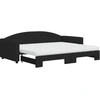 Image de vidaXL Lit de jour extensible avec matelas noir 90x200 cm Tissu