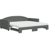 Image de vidaXL Lit de jour extensible avec matelas gris foncé 100x200 cm Tissu